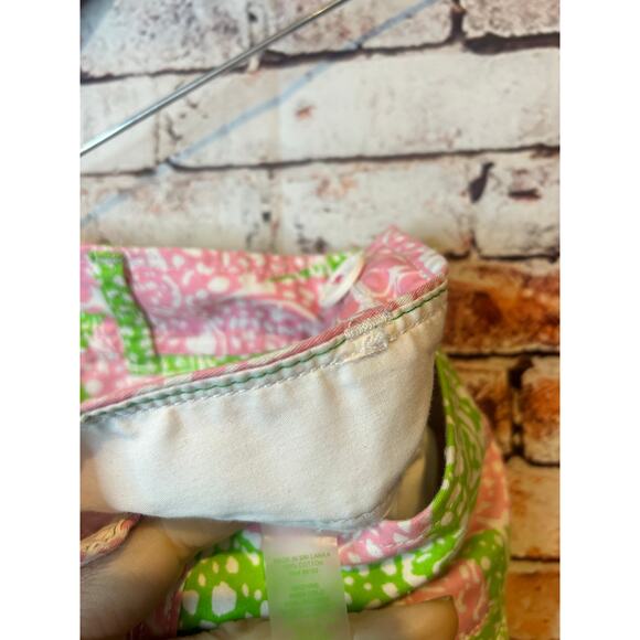 Liilly Pulitzer walsh short green pink cheat ya limeade women's size 00 - Picture 2 of 6